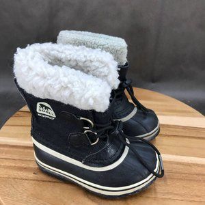 Sorel Snow Commander Black Mismatched Winter Boots Little Kids Size 10
